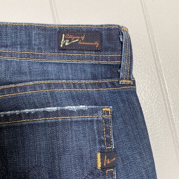 Citizens Of Humanity Women’s Dark Wash Low Waist Straight Leg Jeans Size 28 - Picture 10 of 17